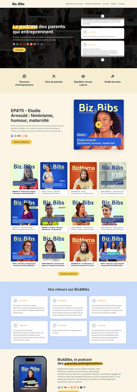 Biz & Bibs website, built with GoPod