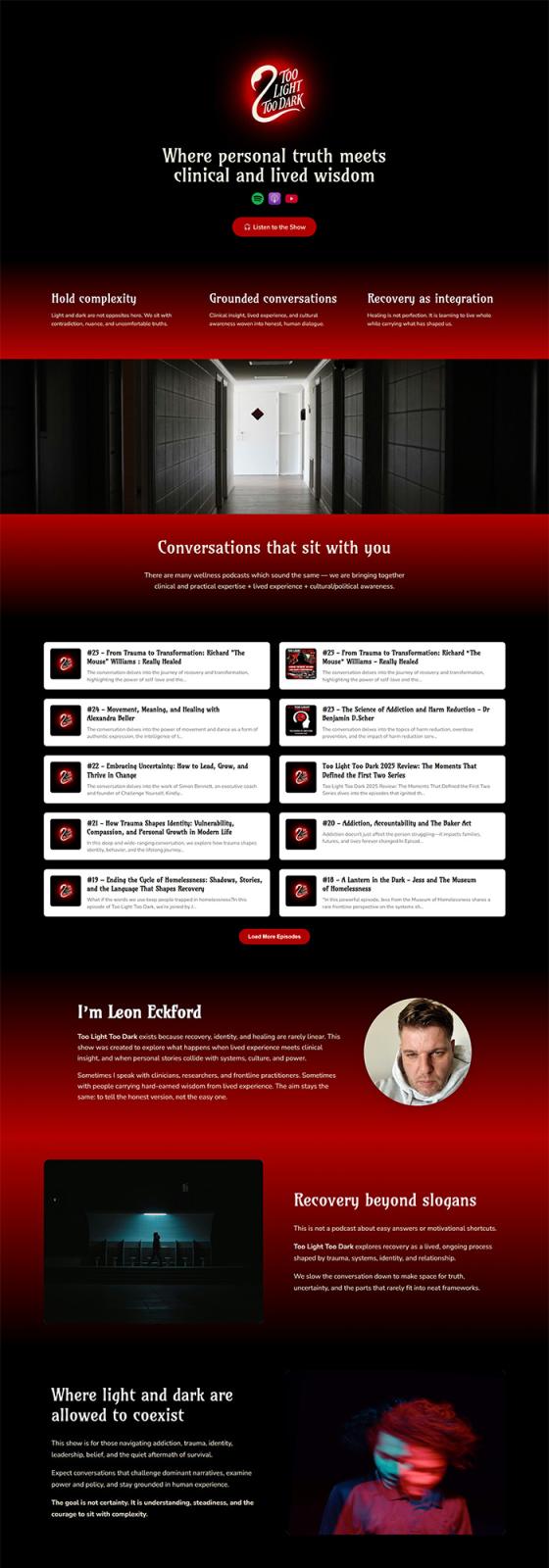 Too Light Too Dark website, built with GoPod